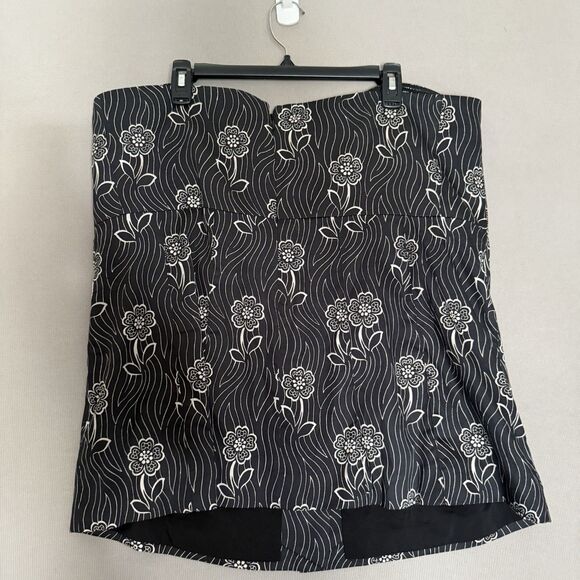Tuckernuck Strapless Top  XXL 2XL Black Womens Posy Floral Marnie Blouse NWT - Picture 12 of 13